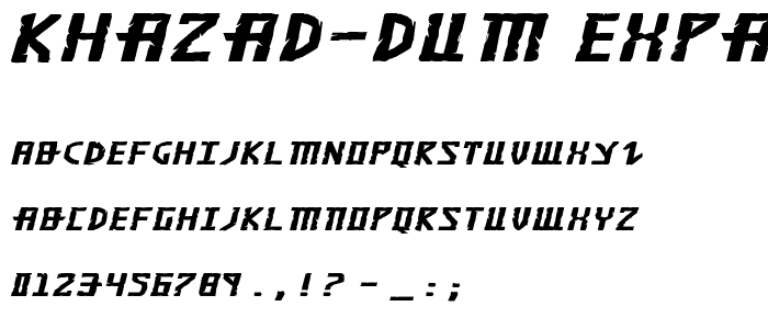 Khazad-Dum Expanded Italic font